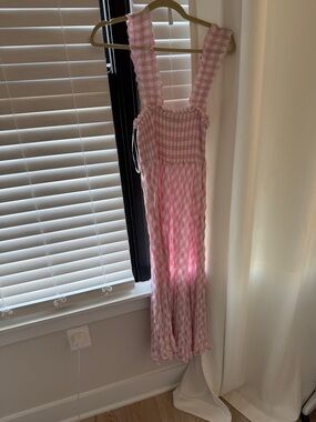 Petal & Pup Pink Gingham Midi Dress